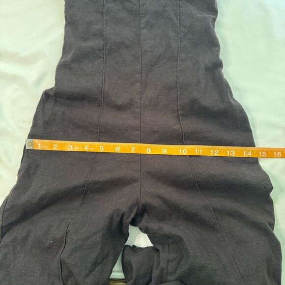 Stone Cold Fox Naples Black Strapless Jumpsuit Size 1 S Linen Tassel Fitted Chic - Picture 6 of 16